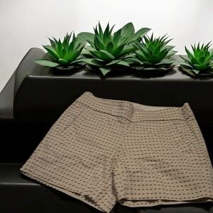 J. Crew Tan High Waist Shorts with Gingham Pattern